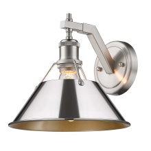 Golden 3306-1W PW-CH - Yep by Golden Lighting Orwell 1-light Wall Sconce in Pewter and Chrome shade